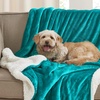 NICETOWN Grey Fleece Twin Blanket – 300GSM Soft Lightweight Plush Cozy Twin Blankets for Bed, Sofa, Couch, Travel, Camping, 60×80 inches(Sherpa & Fleece – Teal)
