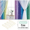 NICETOWN Kids Room Decor Curtains for Girls Nursery, Star Cut Princess Room Design Curtains with Versatile Styling Options for Backdrops (Pink & Yellow & Green & Pink, Each is W52 x L84, Sold by 2)(Rainbow-1)