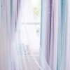NICETOWN Kids Room Decor Curtains for Girls Nursery, Star Cut Princess Room Design Curtains with Versatile Styling Options for Backdrops (Pink & Yellow & Green & Pink, Each is W52 x L84, Sold by 2)(Moon Star | Teal & Purple)