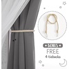 NICETOWN Kids Room Decor Curtains for Girls Nursery, Star Cut Princess Room Design Curtains with Versatile Styling Options for Backdrops (Pink & Yellow & Green & Pink, Each is W52 x L84, Sold by 2)(Moon Star | Grey)
