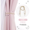 NICETOWN Kids Room Decor Curtains for Girls Nursery, Star Cut Princess Room Design Curtains with Versatile Styling Options for Backdrops (Pink & Yellow & Green & Pink, Each is W52 x L84, Sold by 2)(Moon Star | Baby Pink)