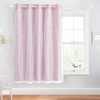 NICETOWN Kids Room Decor Curtains for Girls Nursery, Star Cut Princess Room Design Curtains with Versatile Styling Options for Backdrops (Pink & Yellow & Green & Pink, Each is W52 x L84, Sold by 2)(Pink)