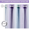 NICETOWN Kids Room Decor Curtains for Girls Nursery, Star Cut Princess Room Design Curtains with Versatile Styling Options for Backdrops (Pink & Yellow & Green & Pink, Each is W52 x L84, Sold by 2)(Teal & Purple)