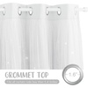 NICETOWN Kids Room Decor Curtains for Girls Nursery, Star Cut Princess Room Design Curtains with Versatile Styling Options for Backdrops (Pink & Yellow & Green & Pink, Each is W52 x L84, Sold by 2)(Moon Star | Greyish White)
