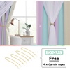 NICETOWN Kids Room Decor Curtains for Girls Nursery, Star Cut Princess Room Design Curtains with Versatile Styling Options for Backdrops (Pink & Yellow & Green & Pink, Each is W52 x L84, Sold by 2)(Purple & Blue & Yellow)