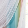 NICETOWN Kids Room Decor Curtains for Girls Nursery, Star Cut Princess Room Design Curtains with Versatile Styling Options for Backdrops (Pink & Yellow & Green & Pink, Each is W52 x L84, Sold by 2)(Pink & Yellow & Green & Pink)