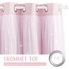 NICETOWN Kids Room Decor Curtains for Girls Nursery, Star Cut Princess Room Design Curtains with Versatile Styling Options for Backdrops (Pink & Yellow & Green & Pink, Each is W52 x L84, Sold by 2)(Moon Star | Baby Pink)