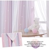 NICETOWN Kids Room Decor Curtains for Girls Nursery, Star Cut Princess Room Design Curtains with Versatile Styling Options for Backdrops (Pink & Yellow & Green & Pink, Each is W52 x L84, Sold by 2)(Pinke & Purple)