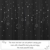 NICETOWN Kids Room Decor Curtains for Girls Nursery, Star Cut Princess Room Design Curtains with Versatile Styling Options for Backdrops (Pink & Yellow & Green & Pink, Each is W52 x L84, Sold by 2)(Moon Star | Greyish White)