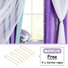 NICETOWN Kids Room Decor Curtains for Girls Nursery, Star Cut Princess Room Design Curtains with Versatile Styling Options for Backdrops (Pink & Yellow & Green & Pink, Each is W52 x L84, Sold by 2)(Teal & Purple)