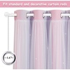 NICETOWN Kids Room Decor Curtains for Girls Nursery, Star Cut Princess Room Design Curtains with Versatile Styling Options for Backdrops (Pink & Yellow & Green & Pink, Each is W52 x L84, Sold by 2)(Pinke & Purple)