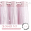 NICETOWN Kids Room Decor Curtains for Girls Nursery, Star Cut Princess Room Design Curtains with Versatile Styling Options for Backdrops (Pink & Yellow & Green & Pink, Each is W52 x L84, Sold by 2)(Pink)