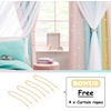 NICETOWN Kids Room Decor Curtains for Girls Nursery, Star Cut Princess Room Design Curtains with Versatile Styling Options for Backdrops (Pink & Yellow & Green & Pink, Each is W52 x L84, Sold by 2)(Pink & Yellow & Green & Pink)