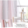 NICETOWN Kids Room Decor Curtains for Girls Nursery, Star Cut Princess Room Design Curtains with Versatile Styling Options for Backdrops (Pink & Yellow & Green & Pink, Each is W52 x L84, Sold by 2)(Pink & Grey)