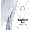 NICETOWN Kids Room Decor Curtains for Girls Nursery, Star Cut Princess Room Design Curtains with Versatile Styling Options for Backdrops (Pink & Yellow & Green & Pink, Each is W52 x L84, Sold by 2)(Moon Star | Teal & Purple)