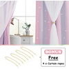NICETOWN Kids Room Decor Curtains for Girls Nursery, Star Cut Princess Room Design Curtains with Versatile Styling Options for Backdrops (Pink & Yellow & Green & Pink, Each is W52 x L84, Sold by 2)(Pinke & Purple)