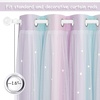 NICETOWN Kids Room Decor Curtains for Girls Nursery, Star Cut Princess Room Design Curtains with Versatile Styling Options for Backdrops (Pink & Yellow & Green & Pink, Each is W52 x L84, Sold by 2)(Blue & Purple & Pink)