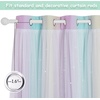 NICETOWN Kids Room Decor Curtains for Girls Nursery, Star Cut Princess Room Design Curtains with Versatile Styling Options for Backdrops (Pink & Yellow & Green & Pink, Each is W52 x L84, Sold by 2)(Purple & Blue & Yellow)