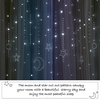 NICETOWN Kids Room Decor Curtains for Girls Nursery, Star Cut Princess Room Design Curtains with Versatile Styling Options for Backdrops (Pink & Yellow & Green & Pink, Each is W52 x L84, Sold by 2)(Moon Star | Teal & Purple)