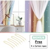 NICETOWN Kids Room Decor Curtains for Girls Nursery, Star Cut Princess Room Design Curtains with Versatile Styling Options for Backdrops (Pink & Yellow & Green & Pink, Each is W52 x L84, Sold by 2)(Rainbow-3)