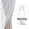 NICETOWN Kids Room Decor Curtains for Girls Nursery, Star Cut Princess Room Design Curtains with Versatile Styling Options for Backdrops (Pink & Yellow & Green & Pink, Each is W52 x L84, Sold by 2)(Faux Linen | Angora)