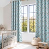 NICETOWN Pastel Floral Blackout Curtains 84 Inch Length, Tropical Wildflowers & Birds Print, Grommet Rustic Thermal Insulated Botanical Curtains for Bedroom Living Room, 2 Panels, 52W x 84L(Bloom Stamp| Sapphire Breeze)