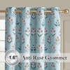 NICETOWN Pastel Floral Blackout Curtains 84 Inch Length, Tropical Wildflowers & Birds Print, Grommet Rustic Thermal Insulated Botanical Curtains for Bedroom Living Room, 2 Panels, 52W x 84L(Bloom Stamp| Sapphire Breeze)
