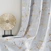 NICETOWN Silver and Gold Patterned 100% Blackout Curtains for Living Room Bedroom Marble Print Grommet Modern Room Darkening W52xL63 with Sheer Curtains for Windows W54xL63 Grommet Curtain Panels