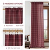 NICETOWN Taupe Plaid Print Linen Gingham Curtains 96 inches Long(Diagonal Check | Burgundy Red)