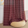 NICETOWN Taupe Plaid Print Linen Gingham Curtains 96 inches Long(Diagonal Check | Burgundy Red)