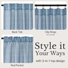 NICETOWN Taupe Plaid Print Linen Gingham Curtains 96 inches Long(Diagonal Check | Dusty Blue)
