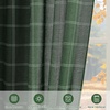 NICETOWN Taupe Plaid Print Linen Gingham Curtains 96 inches Long(Diagonal Check | Hunter Green)