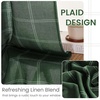 NICETOWN Taupe Plaid Print Linen Gingham Curtains 96 inches Long(Diagonal Check | Hunter Green)