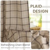 NICETOWN Taupe Plaid Print Linen Gingham Curtains 96 inches Long(Diagonal Check | Light Greige)