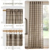 NICETOWN Taupe Plaid Print Linen Gingham Curtains 96 inches Long(Diagonal Check | Light Greige)