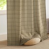 NICETOWN Taupe Plaid Print Linen Gingham Curtains 96 inches Long(Diagonal Check | Linen)