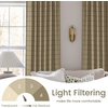 NICETOWN Taupe Plaid Print Linen Gingham Curtains 96 inches Long(Diagonal Check | Linen)