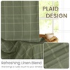 NICETOWN Taupe Plaid Print Linen Gingham Curtains 96 inches Long(Diagonal Check | Moss Green)