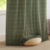 NICETOWN Taupe Plaid Print Linen Gingham Curtains 96 inches Long(Diagonal Check | Moss Green)