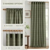 NICETOWN Taupe Plaid Print Linen Gingham Curtains 96 inches Long(Diagonal Check | Moss Green)