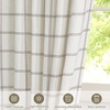 NICETOWN Taupe Plaid Print Linen Gingham Curtains 96 inches Long(Diagonal Check | White)