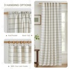 NICETOWN Taupe Plaid Print Linen Gingham Curtains 96 inches Long(Diagonal Check | White)