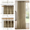 NICETOWN Taupe Plaid Print Linen Gingham Curtains 96 inches Long(Grid Pattern | Light Greige)