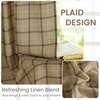 NICETOWN Taupe Plaid Print Linen Gingham Curtains 96 inches Long(Grid Pattern | Linen)