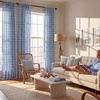 NICETOWN Taupe Plaid Print Linen Gingham Curtains 96 inches Long(Grid Pattern | Seafoam Blue)