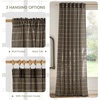 NICETOWN Taupe Plaid Print Linen Gingham Curtains 96 inches Long(Grid Pattern | Taupe)