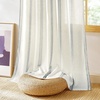 NICETOWN Taupe Plaid Print Linen Gingham Curtains 96 inches Long(Sea Blue)