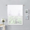 NICETOWN Thermal Insulated Blackout Short Curtain – Bathroom Curtain Gray Tie Up Shade for Small Window, Window Valance Balloon Roman Blind (Rod Pocket Panel, 46 inches W x 63 inches L)(Pure White)