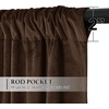 NICETOWN Thermal Insulated Blackout Short Curtain – Bathroom Curtain Gray Tie Up Shade for Small Window, Window Valance Balloon Roman Blind (Rod Pocket Panel, 46 inches W x 63 inches L)(Velvet Coffee Brown)