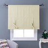 NICETOWN Thermal Insulated Blackout Short Curtain – Bathroom Curtain Gray Tie Up Shade for Small Window, Window Valance Balloon Roman Blind (Rod Pocket Panel, 46 inches W x 63 inches L)(Light Beige)